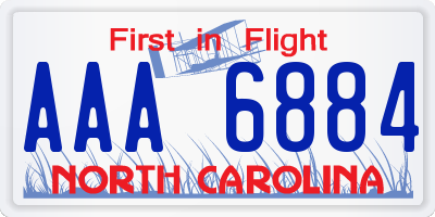 NC license plate AAA6884