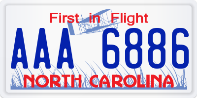 NC license plate AAA6886