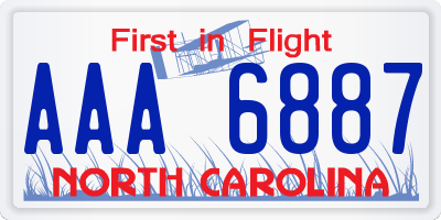 NC license plate AAA6887