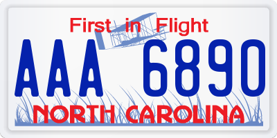 NC license plate AAA6890