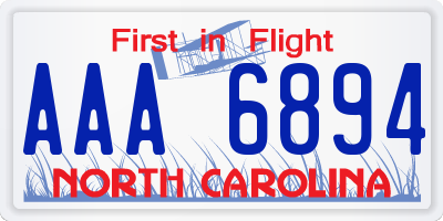NC license plate AAA6894
