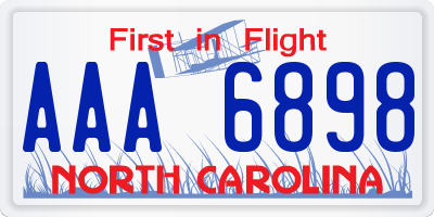 NC license plate AAA6898