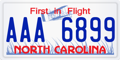 NC license plate AAA6899