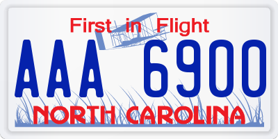 NC license plate AAA6900