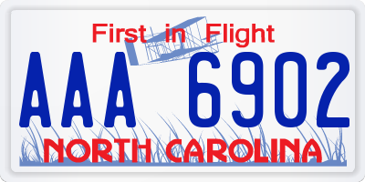 NC license plate AAA6902