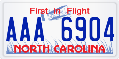 NC license plate AAA6904