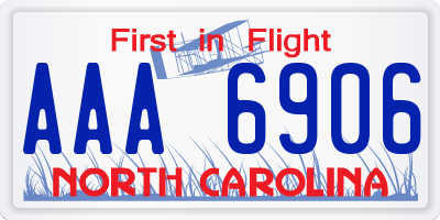 NC license plate AAA6906