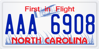 NC license plate AAA6908