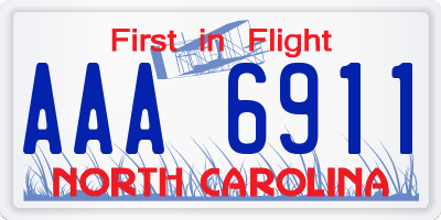 NC license plate AAA6911