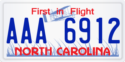 NC license plate AAA6912