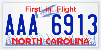 NC license plate AAA6913