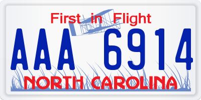NC license plate AAA6914