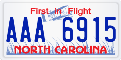 NC license plate AAA6915