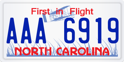 NC license plate AAA6919