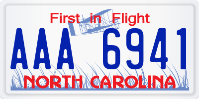 NC license plate AAA6941