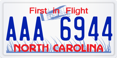 NC license plate AAA6944