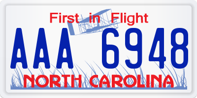 NC license plate AAA6948