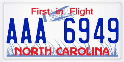 NC license plate AAA6949