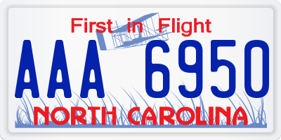 NC license plate AAA6950