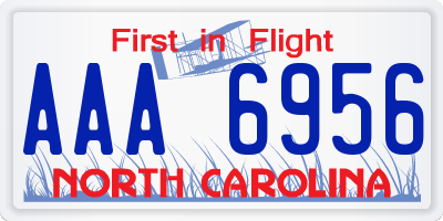 NC license plate AAA6956