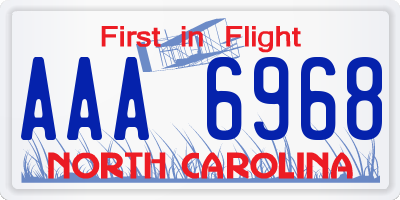 NC license plate AAA6968