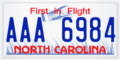 NC license plate AAA6984