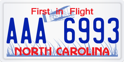 NC license plate AAA6993
