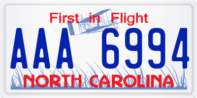 NC license plate AAA6994