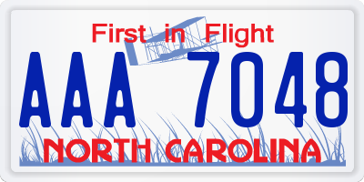 NC license plate AAA7048