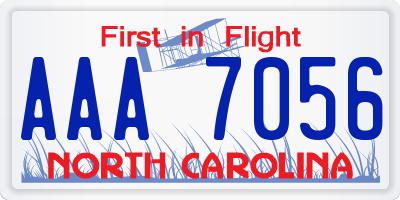 NC license plate AAA7056