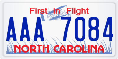 NC license plate AAA7084