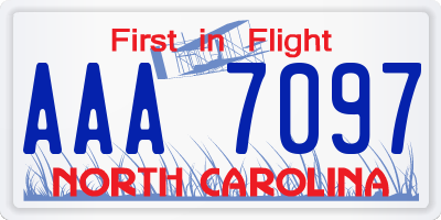 NC license plate AAA7097