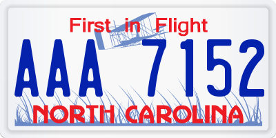 NC license plate AAA7152