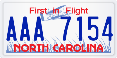 NC license plate AAA7154