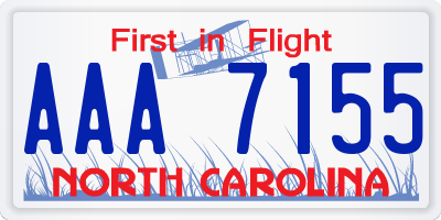 NC license plate AAA7155