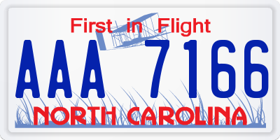 NC license plate AAA7166