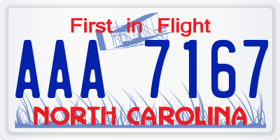 NC license plate AAA7167