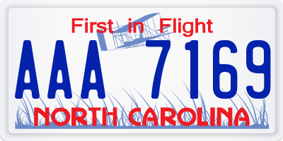 NC license plate AAA7169