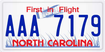 NC license plate AAA7179