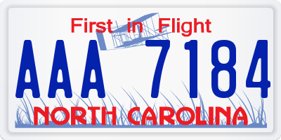 NC license plate AAA7184