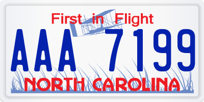 NC license plate AAA7199