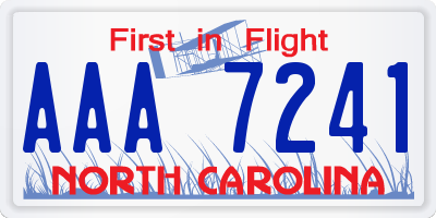 NC license plate AAA7241