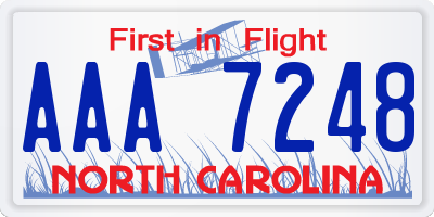 NC license plate AAA7248