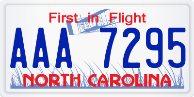 NC license plate AAA7295