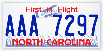 NC license plate AAA7297