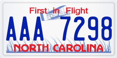 NC license plate AAA7298