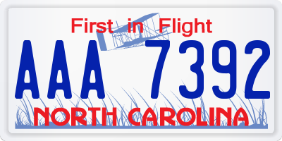NC license plate AAA7392
