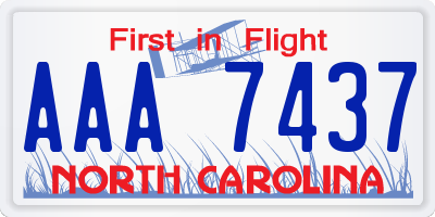 NC license plate AAA7437