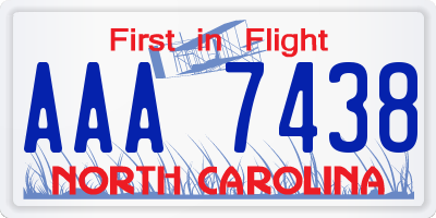 NC license plate AAA7438