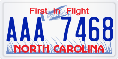 NC license plate AAA7468